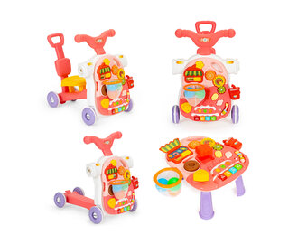 Loopwagen - activiteitentafel - 4-in-1 - 44x45x33cm - oranje