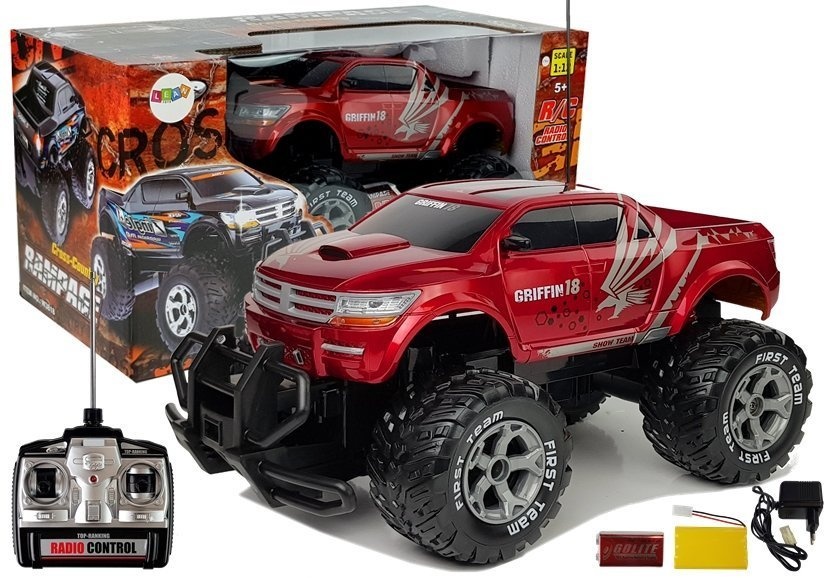 Bestuurbare auto - Jeep Rampage - RC - 43x22,5x21,5cm - rood