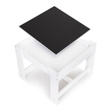Kindertafel en stoeltjes - 61,5x61,5x48,2cm - MDF - wit grijs