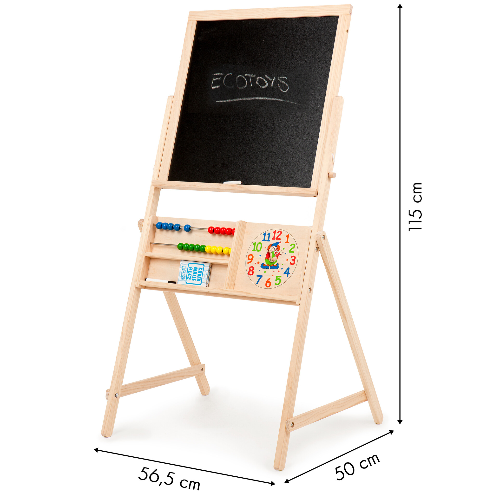 Schoolbord - krijtbord & whiteboard - 50x56,5x115 cm - hout