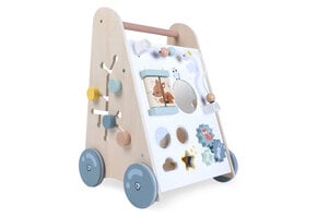Loopwagen - duwwagen - 31,5x26,5x45,5cm - met blokken - hout