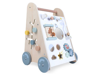 Loopwagen - duwwagen - 31,5x26,5x45,5cm - met blokken - hout