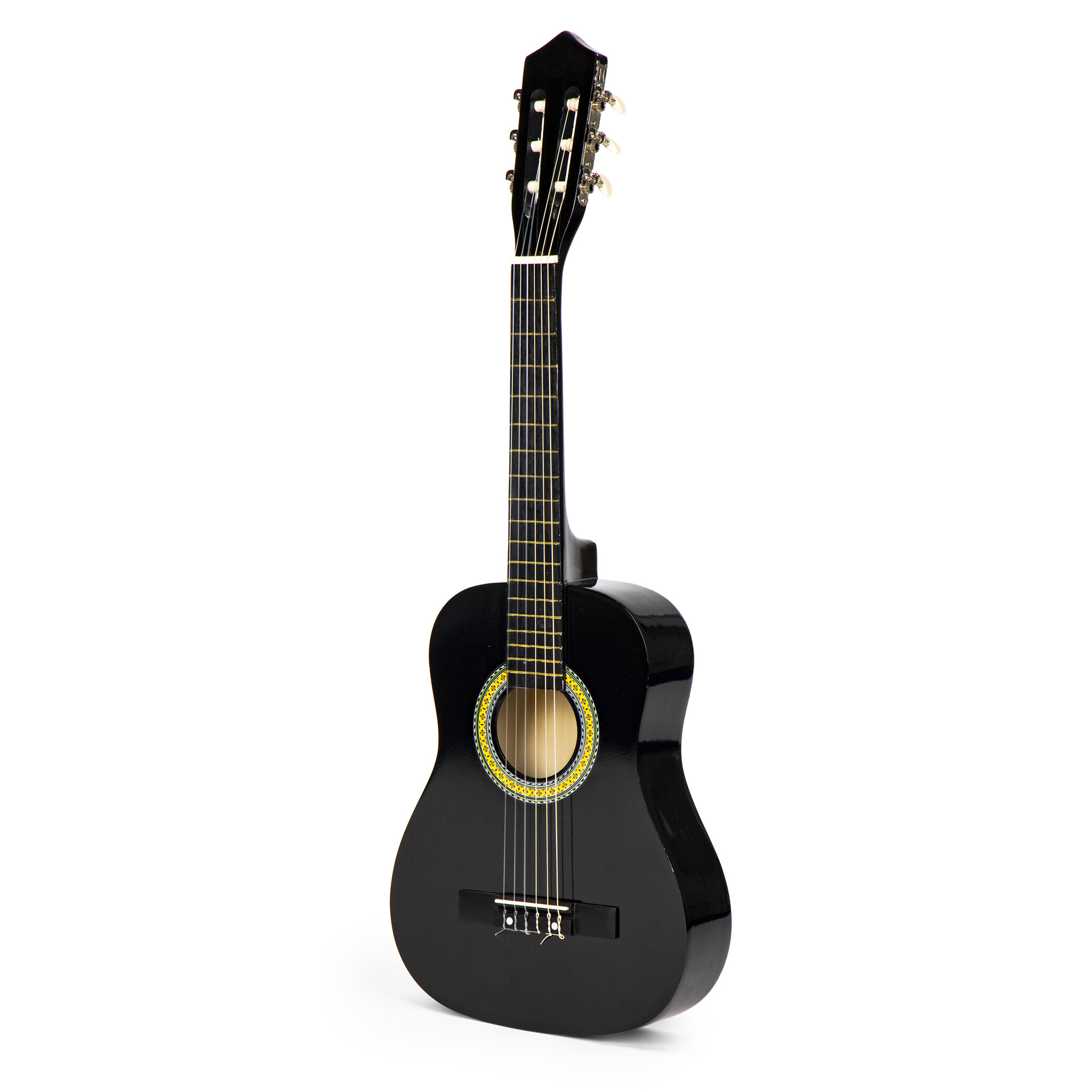 Kinder gitaar - 76x28x7,5cm - 6 snaren - hout - donkerbruin