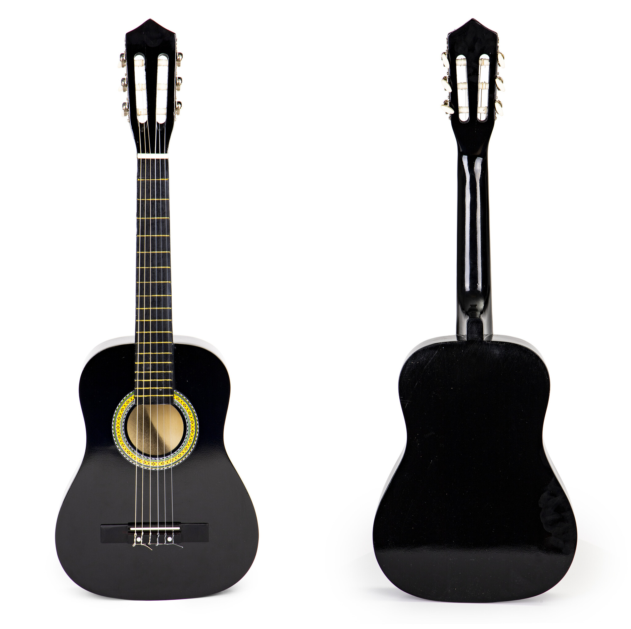 Kinder gitaar - 76x28x7,5cm - 6 snaren - hout - donkerbruin