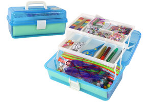 Knutselkoffer - knutselpakket - 31x18x14cm  - blauw