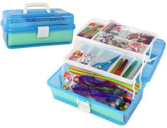 Knutselkoffer - knutselpakket - 31x18x14cm  - blauw