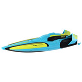 Bestuurbare boot - 34x10x8,5cm - tot 40km/u - geel turquoise