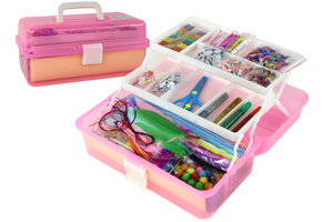 Knutselkoffer - knutselpakket - 31x18x14cm  - roze