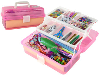 Knutselkoffer - knutselpakket - 31x18x14cm - roze
