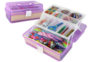 Knutselkoffer - knutselpakket - 31x18x14cm  - paars