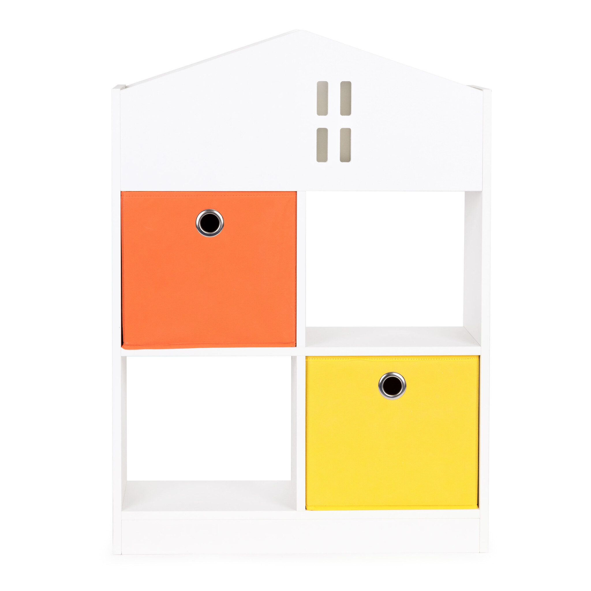 Speelgoedkast - 65,2x27x90,5cm - 2 uitrekbare manden - wit