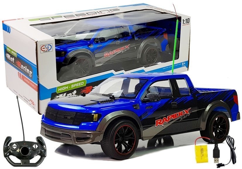 Bestuurbare auto - RC - pick-up - 43x18x15cm - blauw