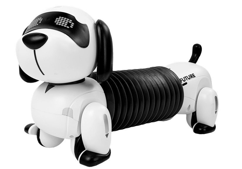 Robothond - RC - 34x11x17 cm - met geluidseffecten - wit zwart