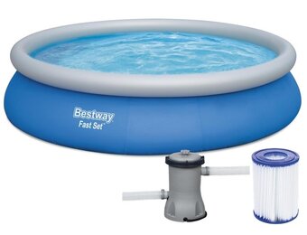 Bestway opblaaszwembad - 457x84cm - met pomp - rond - blauw