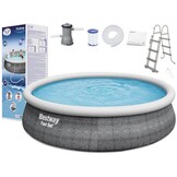 Bestway opblaaszwembad - 457x107cm - met pomp en trap - rotan