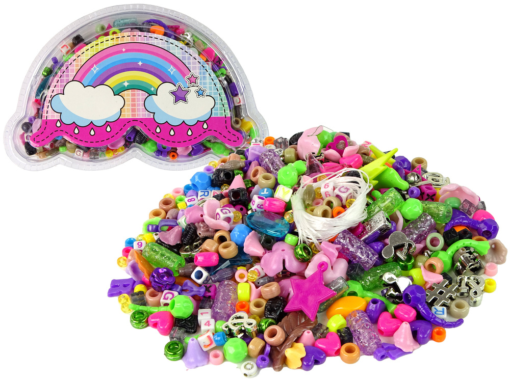 Kralenset - 20x12x3cm - DIY ketting en armband - met regenboog bakje