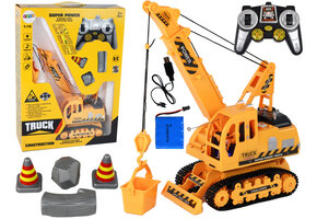 RC graafmachine - 41x40x12cm - 2,5km/u - met accessoires - geel