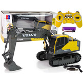 RC graafmachine - Volvo - 38x12x18cm - met USB oplader - geel