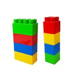 Bouwstenen - blokken - 2 formaten - 44 stuks - geel groen blauw