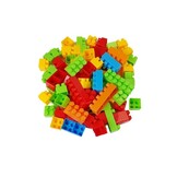 Bouwstenen - blokken - 2 formaten - 44 stuks - geel groen blauw