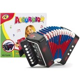 Speelgoed accordeon - muziekinstrument - 17x17x10cm - 4 kleuren