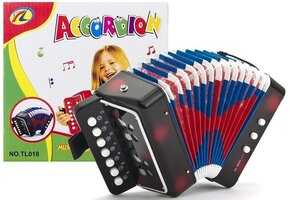 Speelgoed accordeon - muziekinstrument - 17x17x10cm - 4 kleuren