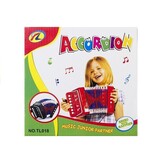 Speelgoed accordeon - muziekinstrument - 17x17x10cm - 4 kleuren
