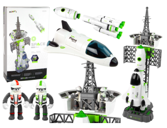 Speelgoed raket - ruimtestation - met rookeffect - wit groen