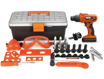 Speelgoed gereedschapskist - 17x12x5cm - met accuboormachine