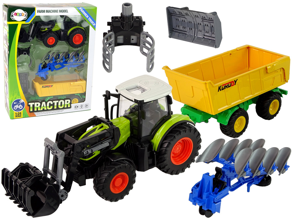 Speelgoed tractor - 26x12x17cm - 4 machines - licht en geluid