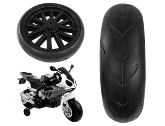 Achterwiel - voor elektrische kindermotor - BMW S1000 - zwart