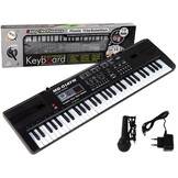Keyboard piano - 65x20x6cm - met microfoon - 61 toetsen - zwart