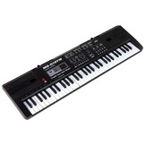 Keyboard piano - 65x20x6cm - met microfoon - 61 toetsen - zwart