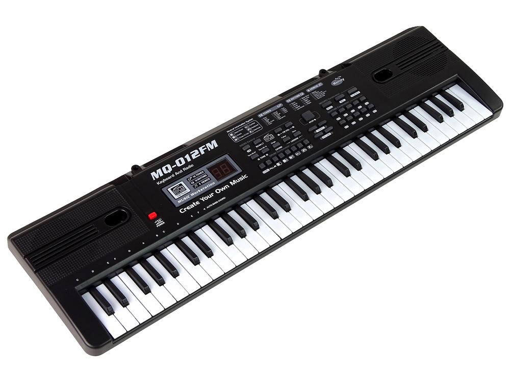 Keyboard piano - 65x20x6cm - met microfoon - 61 toetsen - zwart