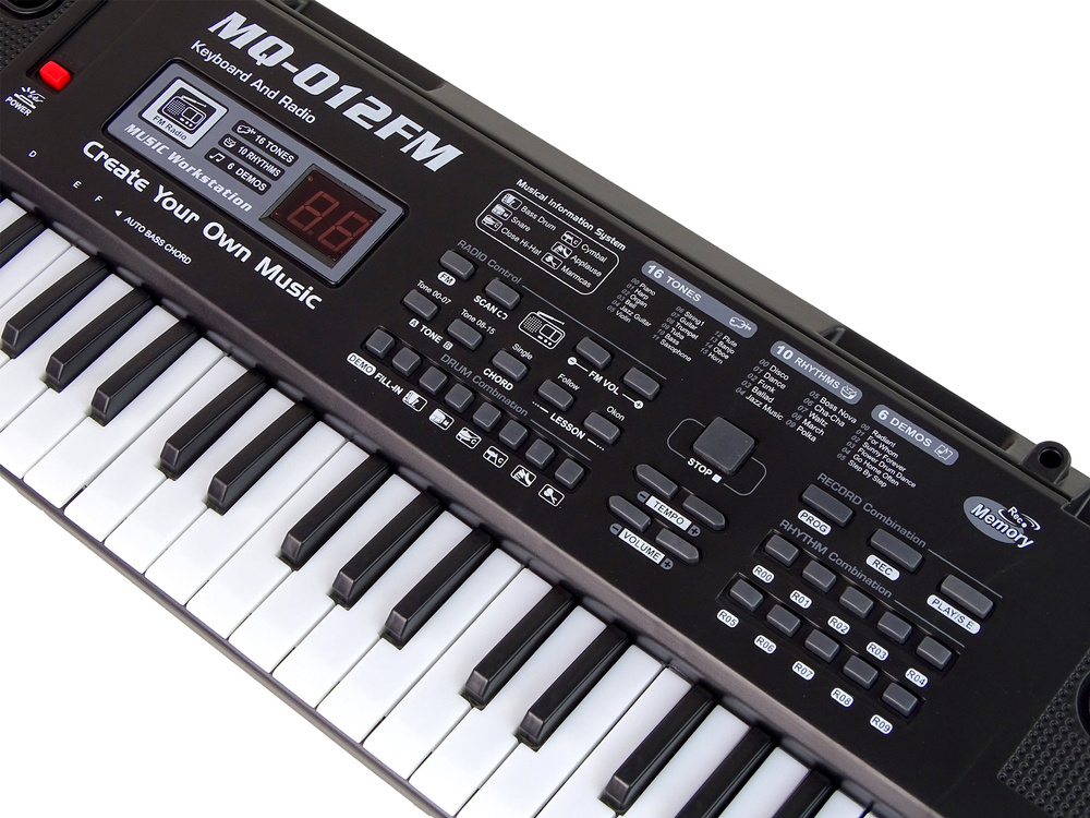 Keyboard piano - 65x20x6cm - met microfoon - 61 toetsen - zwart