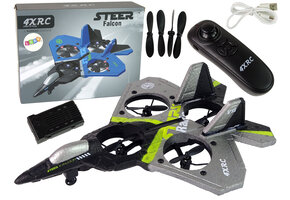 RC vliegtuig - 24x6x18cm - mini-drone - LED - zwart grijs