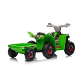 Kinderquad - met aanhanger - 106x41x48 cm - 3-5km/u - groen