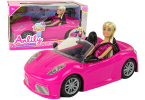 Speelgoed auto - met Anlily pop - 34x12x18cm - roze