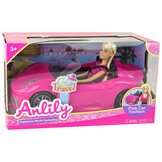 Speelgoed auto - met Anlily pop - 34x12x18cm - roze