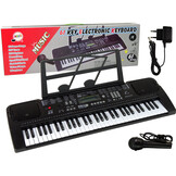 Keyboard piano - 70x23x7cm - met microfoon - zwart