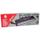 Keyboard piano - 70x23x7cm - met microfoon - zwart