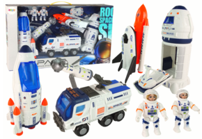 Raket speelgoed - speelset - 8 delig - wit blauw