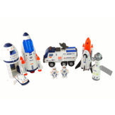 Raket speelgoed - speelset - 8 delig - wit blauw