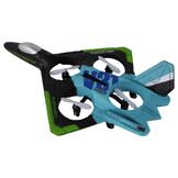 RC vliegtuig - 24x6x18 cm - met kleurrijke lichten - blauw