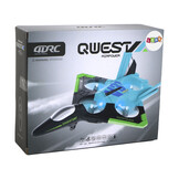 RC vliegtuig - 24x6x18 cm - met kleurrijke lichten - blauw