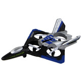 RC vliegtuig - 24x6x18 cm - met kleurrijke lichten - zilverblauw