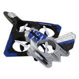 RC vliegtuig - 24x6x18 cm - met kleurrijke lichten - zilverblauw