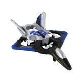 RC vliegtuig - 24x6x18 cm - met kleurrijke lichten - zilverblauw