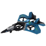 RC vliegtuig - 24x6x18cm - met kleurrijke lichten - donkerblauw