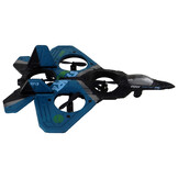 RC vliegtuig - 24x6x18cm - met kleurrijke lichten - donkerblauw